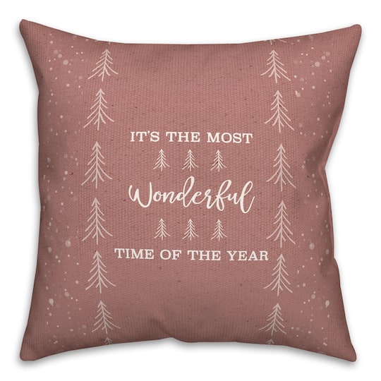 It's the Most Wonderful Time of the Year Red 18" x 18" Indoor/Outdoor Pillow